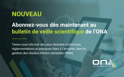 Nouveau : Un bulletin de veille scientifique pour l’ONA