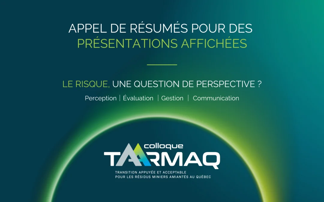 Colloque TAARMAQ : Appel de résumés pour des présentations affichées 