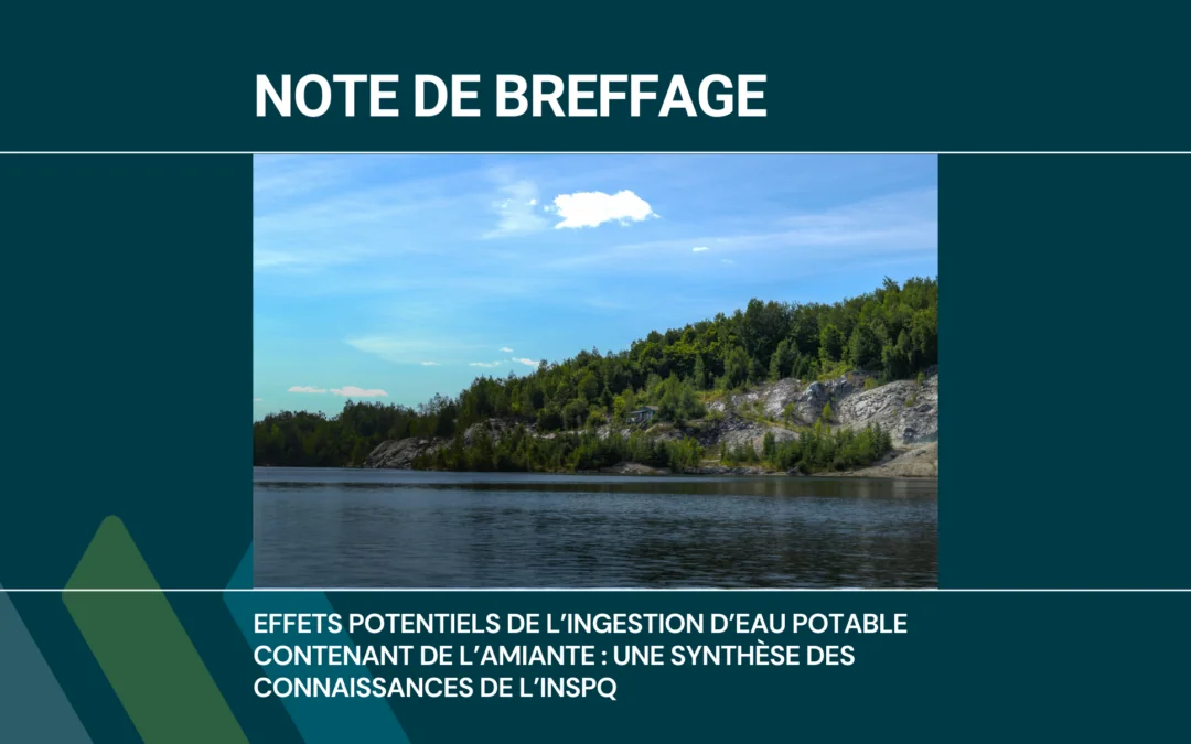 Note de breffage｜Effets potentiels de l’ingestion d’eau potable contenant de l’amiante : une synthèse des connaissances de l’INSPQ