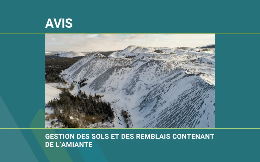Avis｜Gestion des sols et des remblais contenant de l’amiante