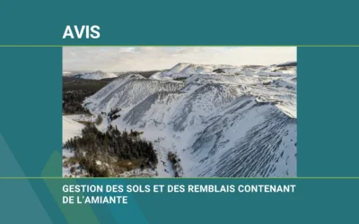 Avis｜Gestion des sols et des remblais contenant de l’amiante