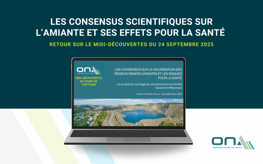 Les consensus scientifiques sur l’amiante et ses effets pour la santé ｜Midi-Découvertes du 24 septembre 2025