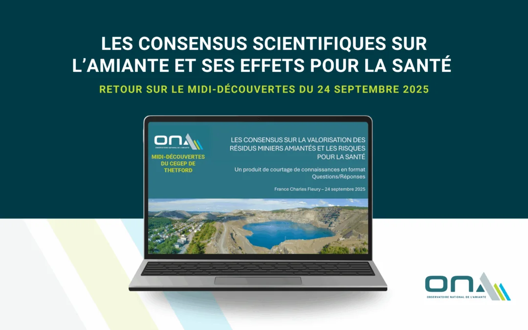 Les consensus scientifiques sur l’amiante et ses effets pour la santé ｜Midi-Découvertes du 24 septembre 2025