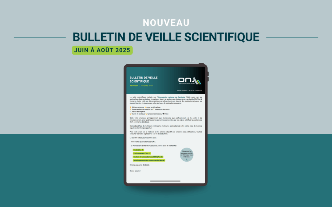 Nouveau bulletin de veille scientifique – Édition juin à août 2025