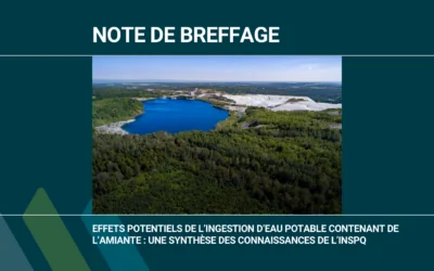 Effets potentiels de l’ingestion d’eau potable contenant de l’amiante : une synthèse des connaissances de l’INSPQ