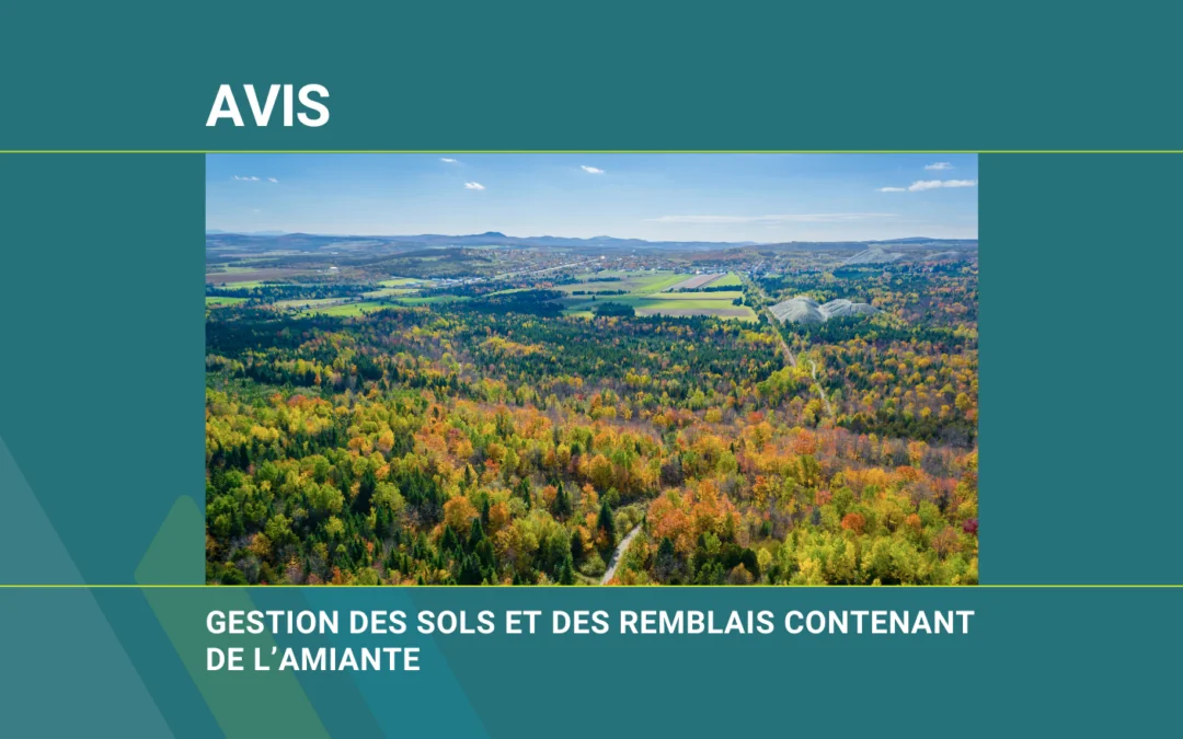 Avis｜Gestion des sols et des remblais contenant de l’amiante