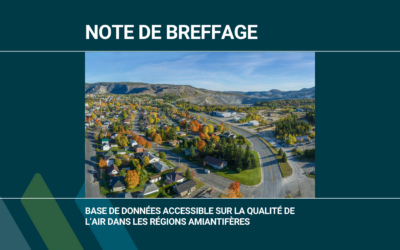 Note de breffage | Base de données accessible sur la qualité de l’air dans les régions amiantifères