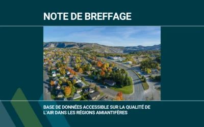 Note de breffage | Base de données accessible sur la qualité de l’air dans les régions amiantifères